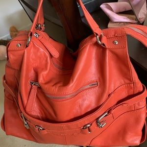Large Orange Leather bag
